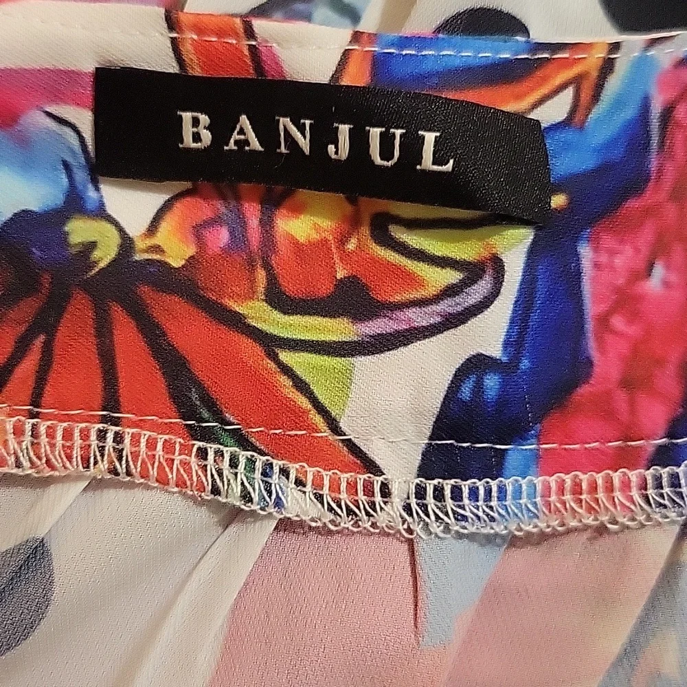 Banjul Floral Patchwork Maxi Skirt in Pink, Blue, Green & White
